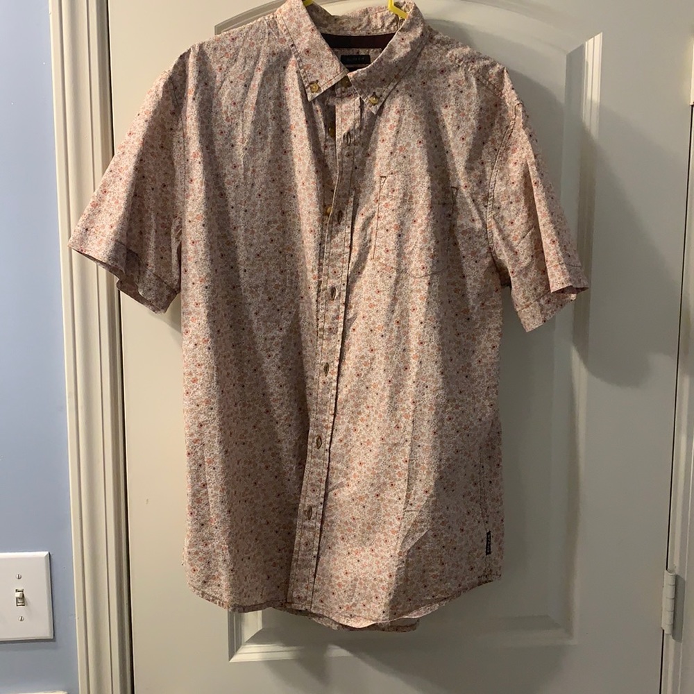 Prana NWT slim fit large, flower pattern shirt